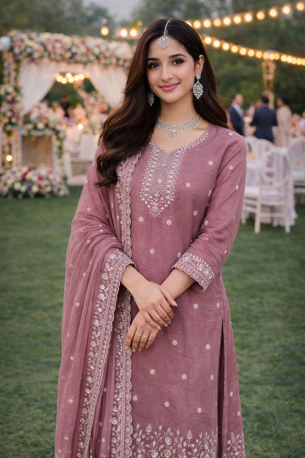 Pink Gold Crush Embroidered Salwar Suit
