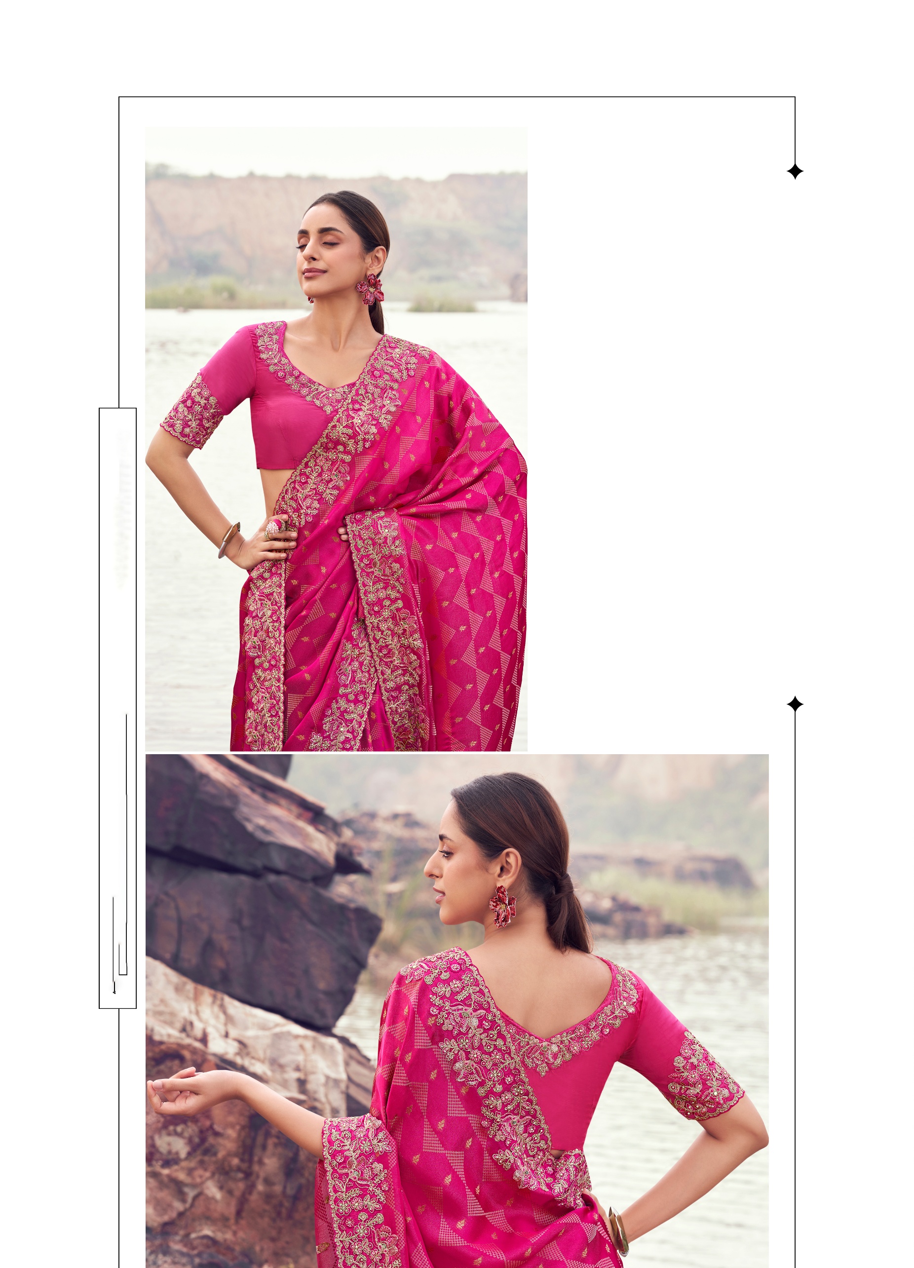 Pink Heritage Heavy Satin Saree