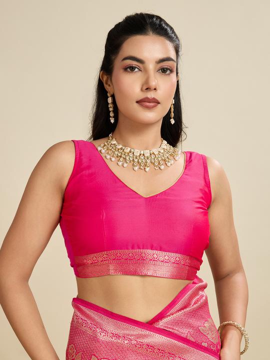 Pink Kanjivaram Silk Saree