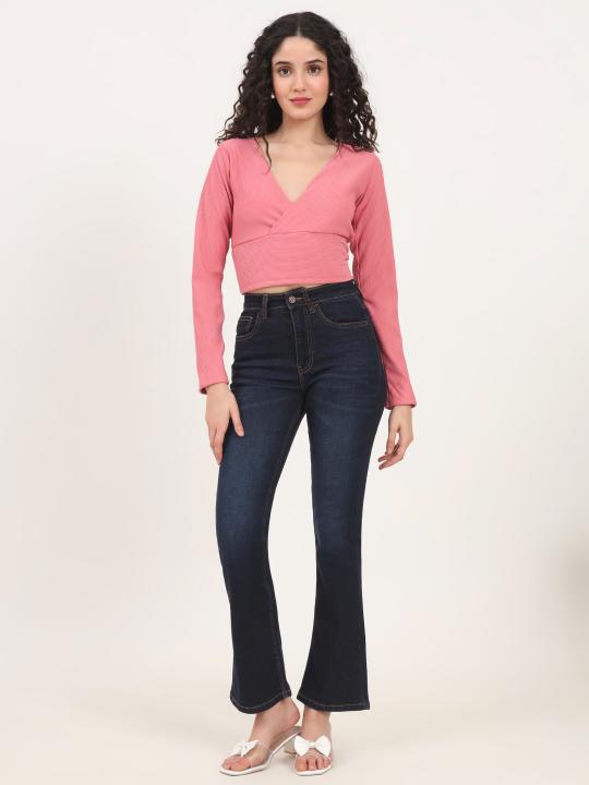 Pink Knitted Women’s Crop Top