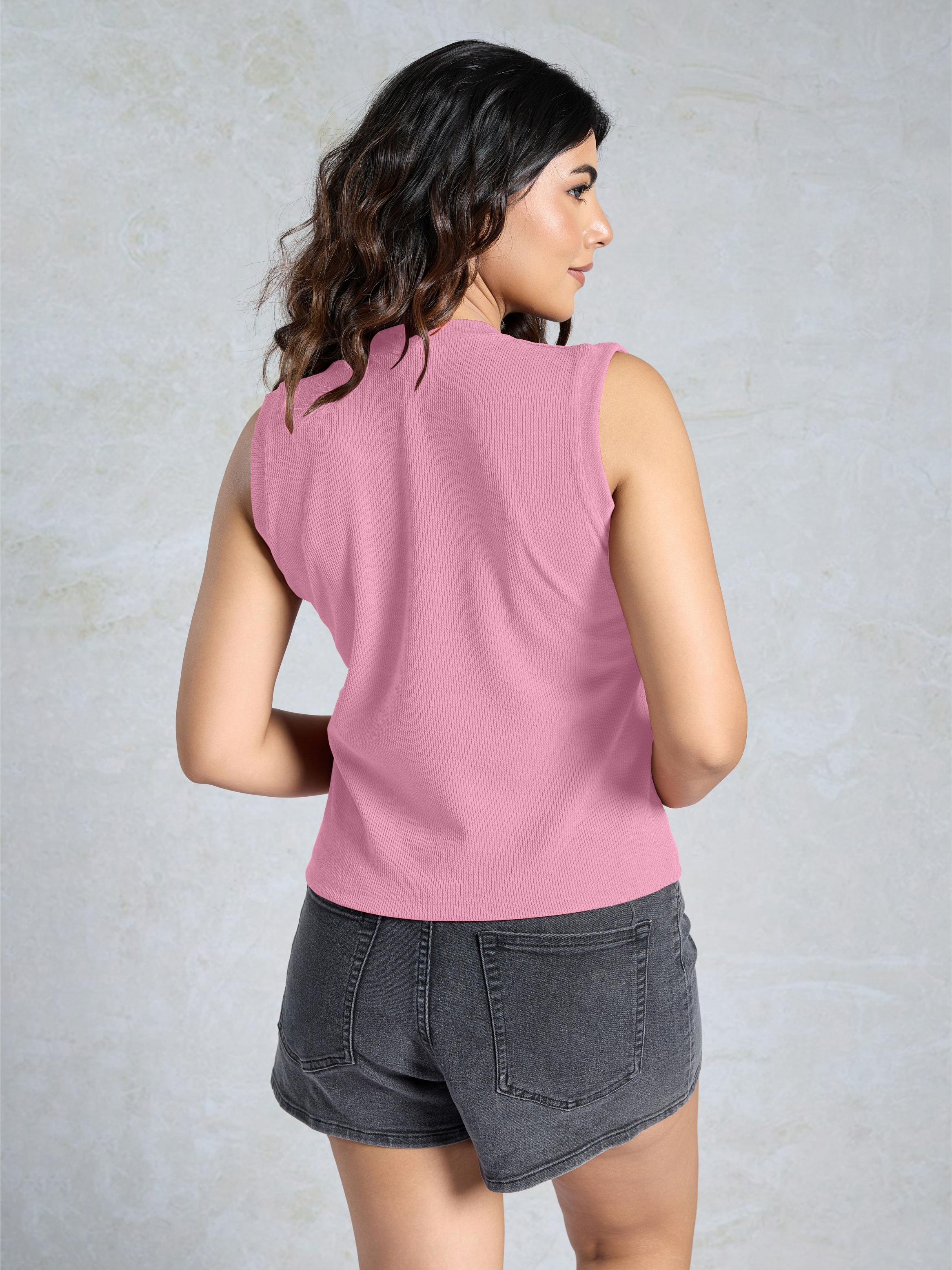 Pink Knitted Women’s Tank Top — alternate view