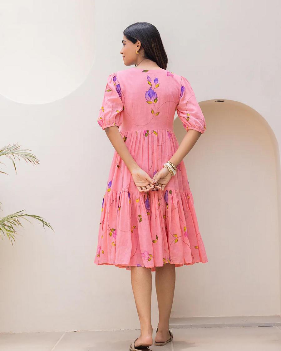 Pink Kota Checks Long Kurti — alternate view