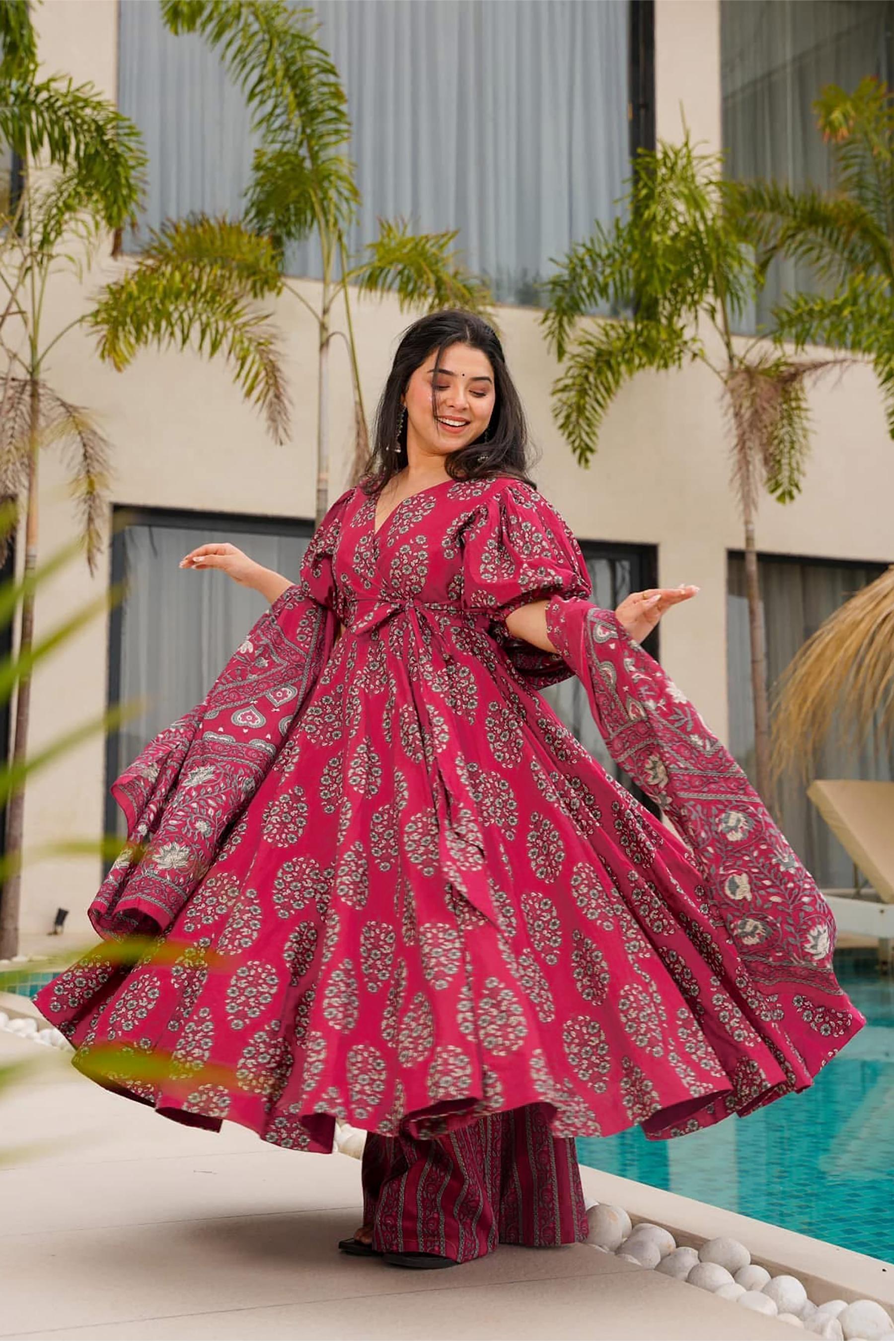 Pink Mal Cotton Readymade Suit