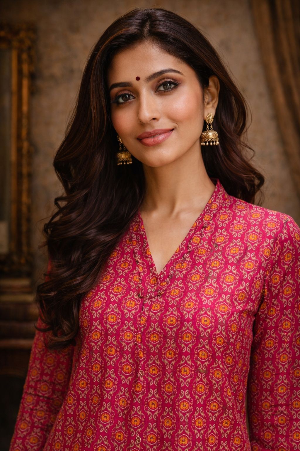 Pink Maslin Digital Printed Kurti