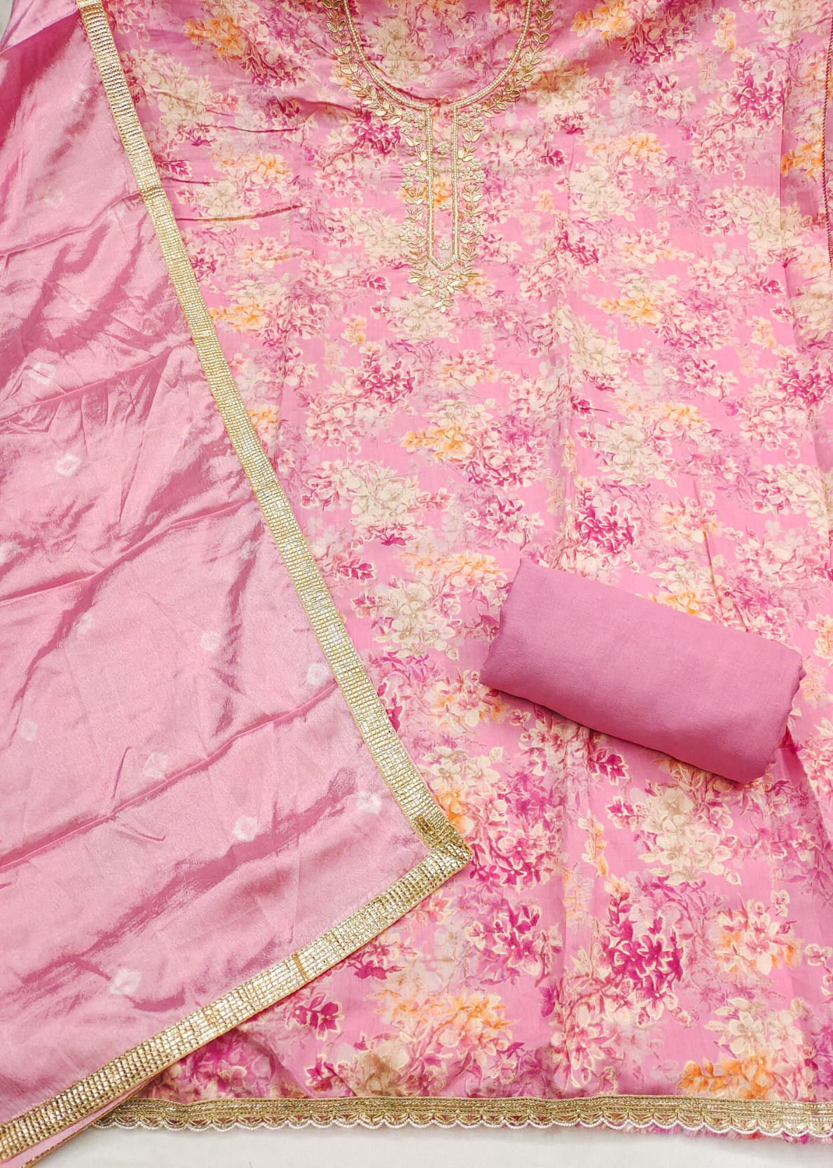 Pink Modal Silk Printed Salwar Suit — alternate view