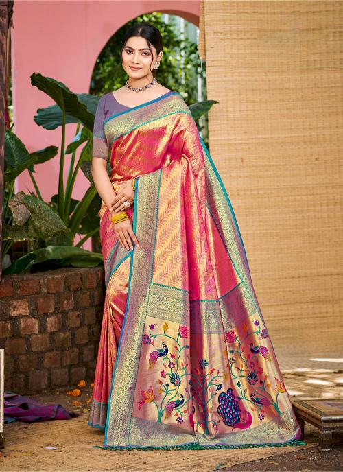 Pink Multi Kanjivaram Silk Saree