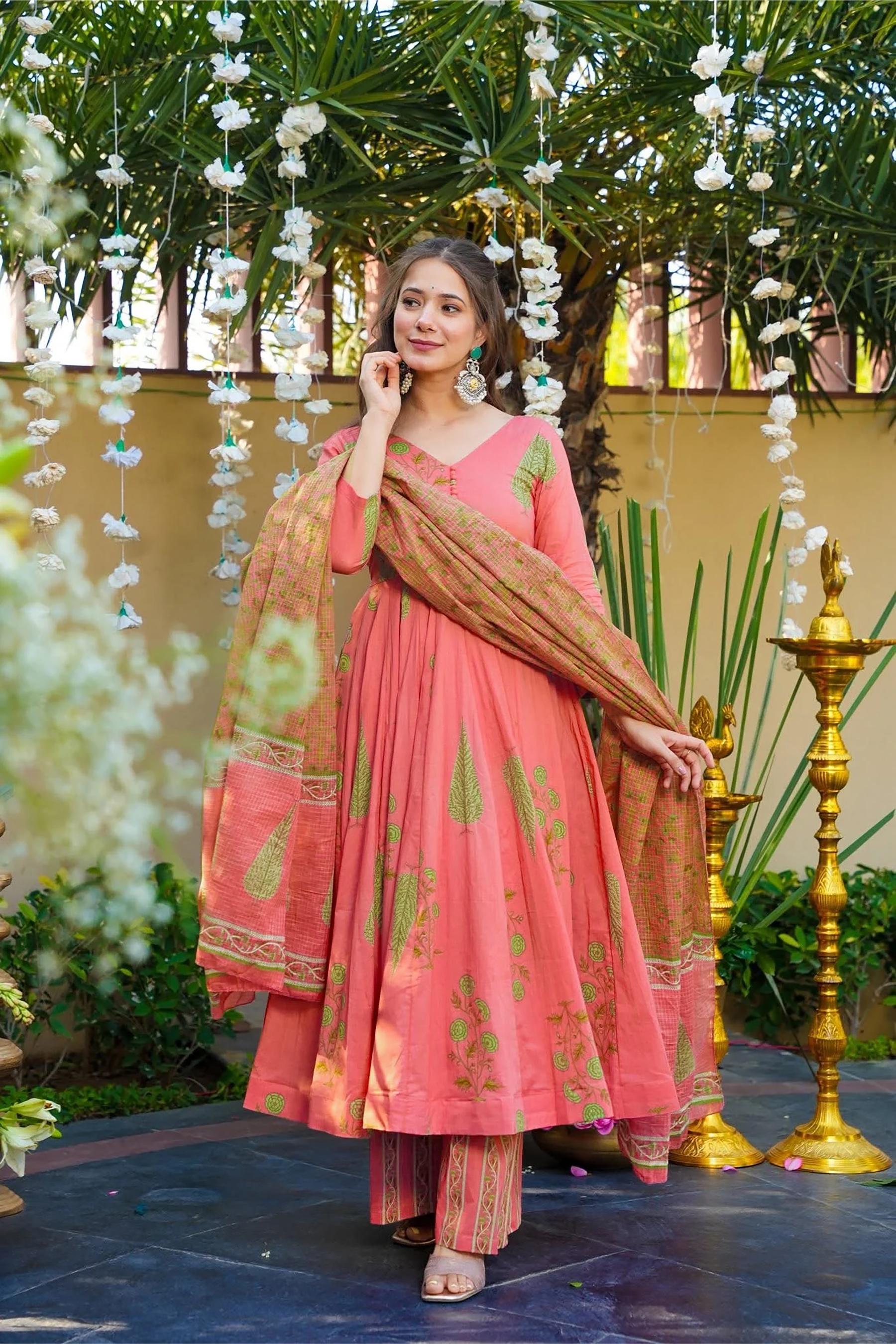 Pink Muslin Digital Printed Palazzo Suit