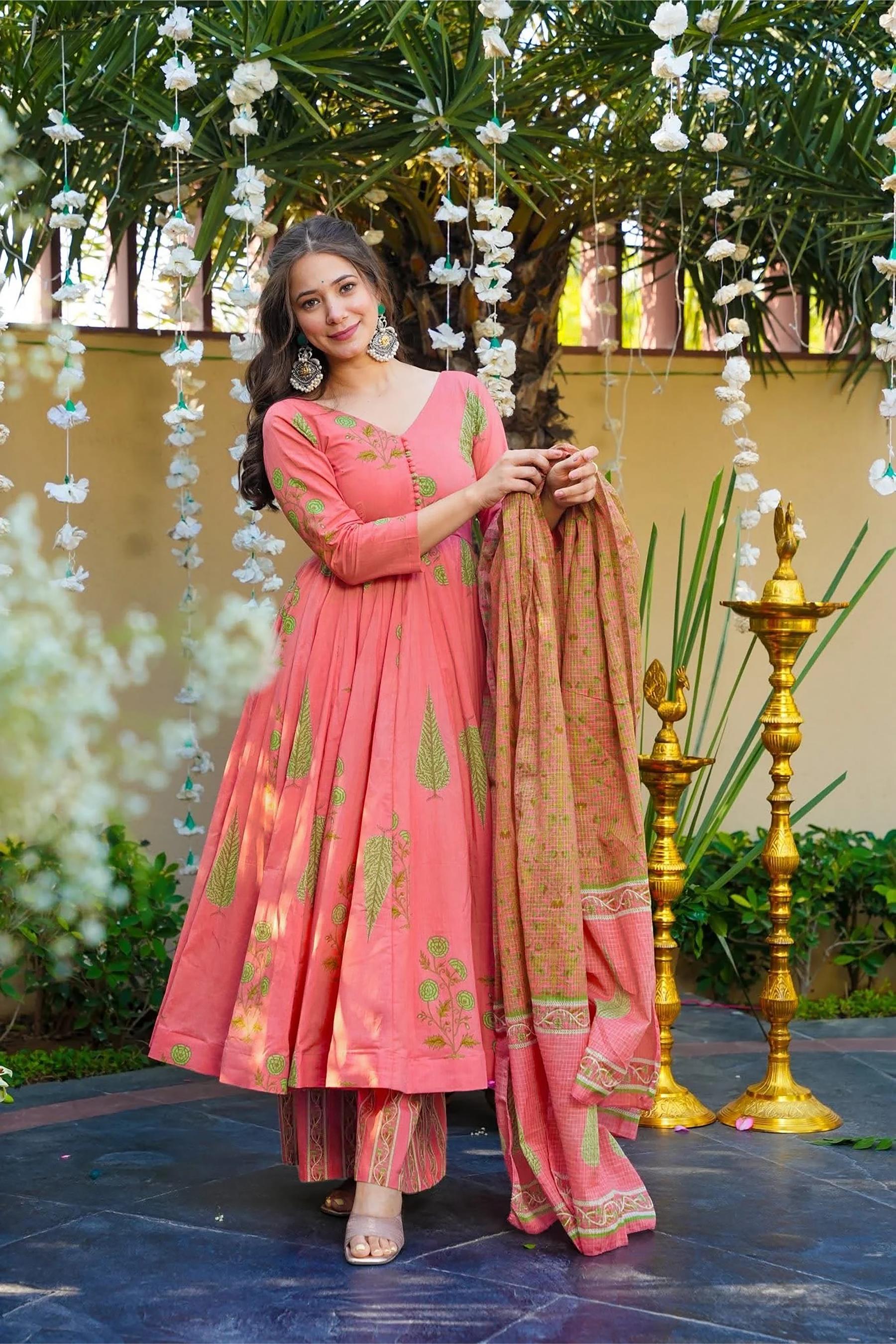 Pink Muslin Digital Printed Palazzo Suit