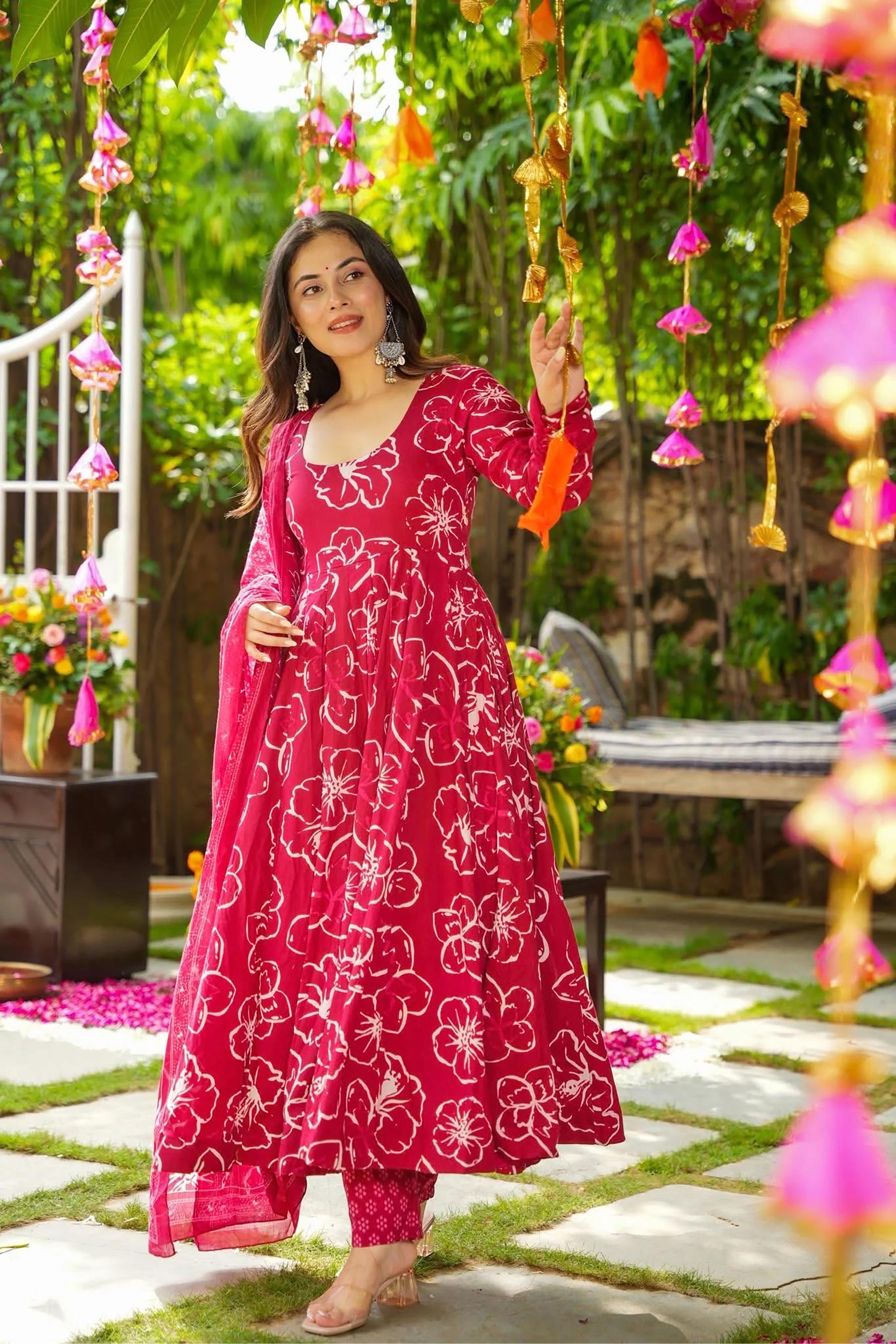 Pink Muslin Readymade Suits