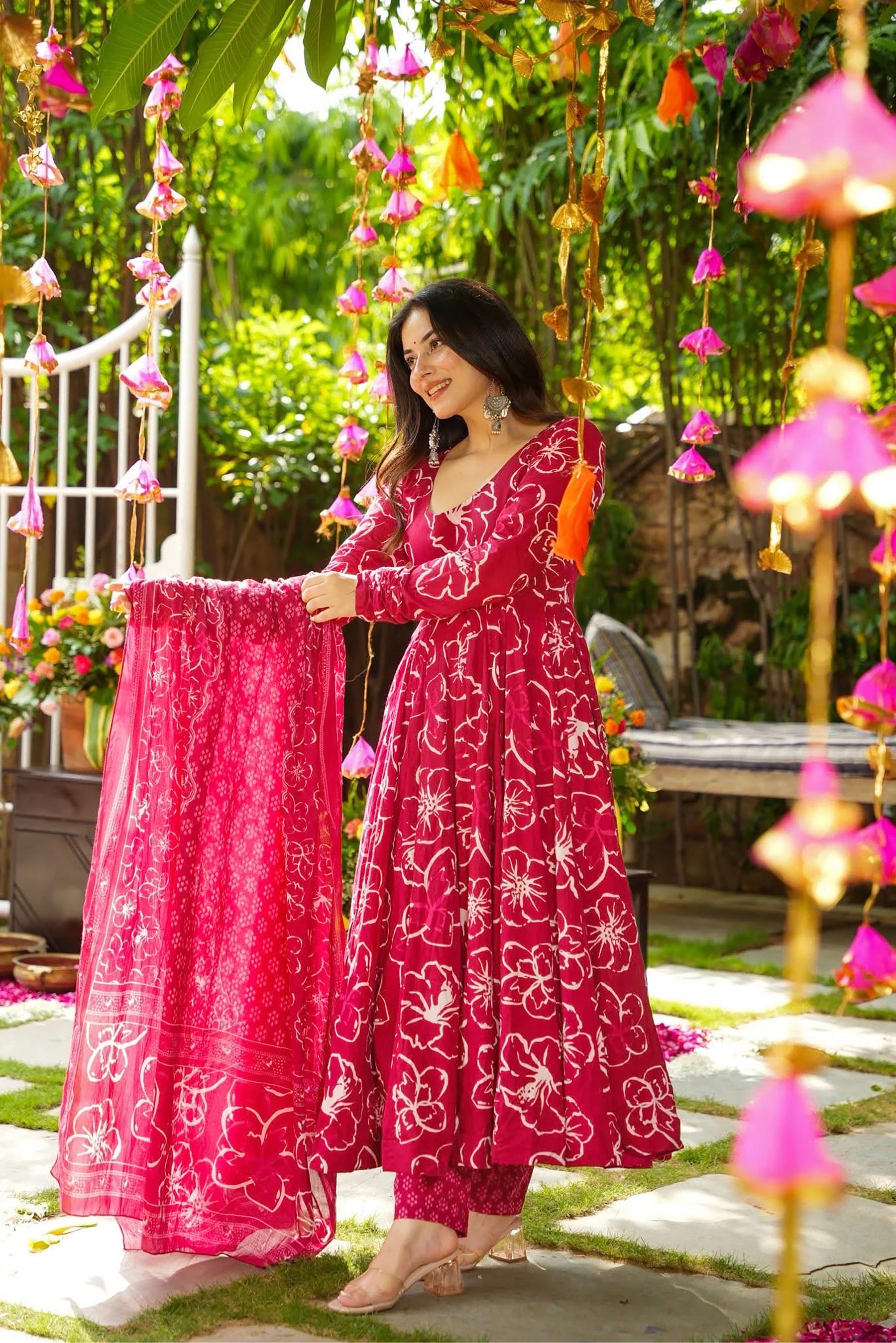 Pink Muslin Readymade Suits