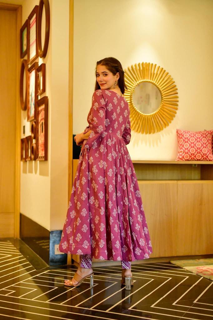 Pink N Maroon Cotton Silk Kurti