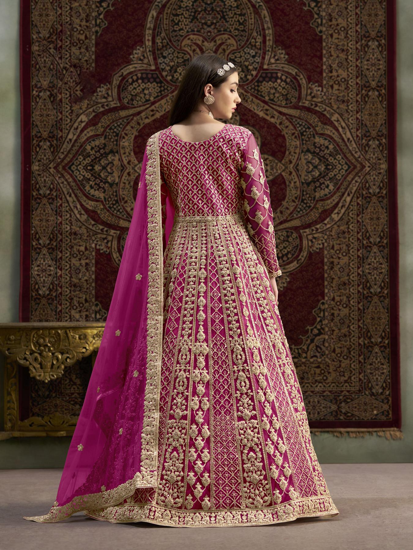 Pink Net Embroidery Gown — alternate view