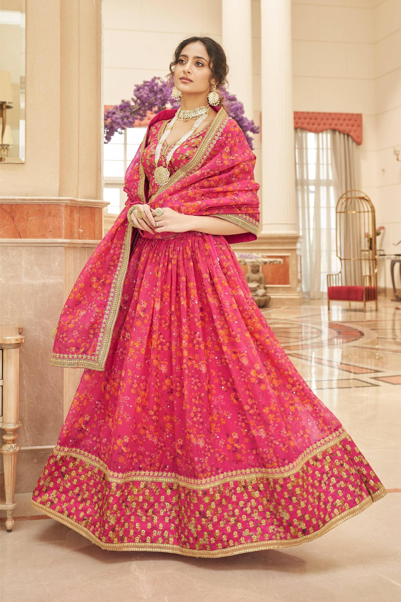 Pink Organza Lehenga Choli — alternate view