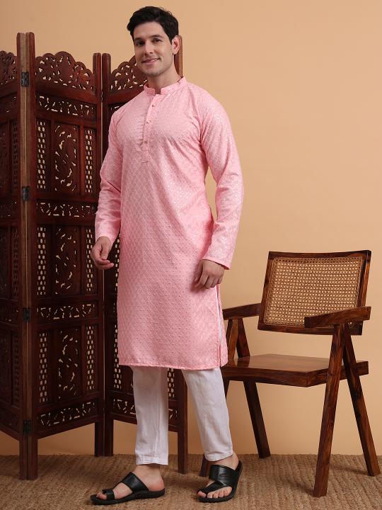 Pink Rayon Kurta Payjama