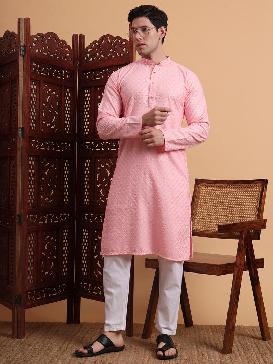 Pink Rayon Kurta Payjama — alternate view