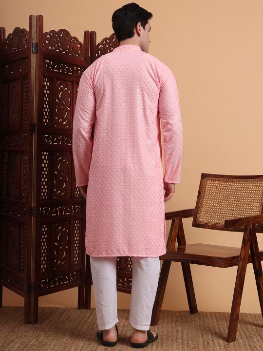 Pink Rayon Kurta Payjama