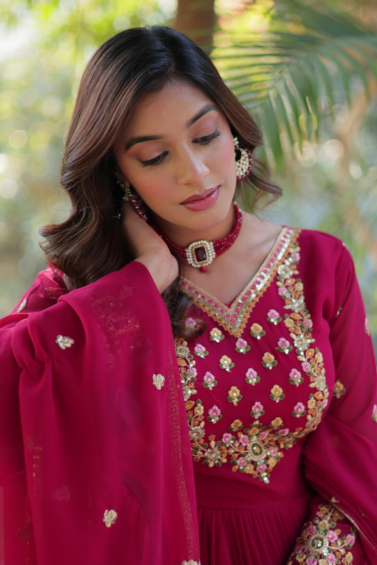 Pink Readymade Long Gown — alternate view