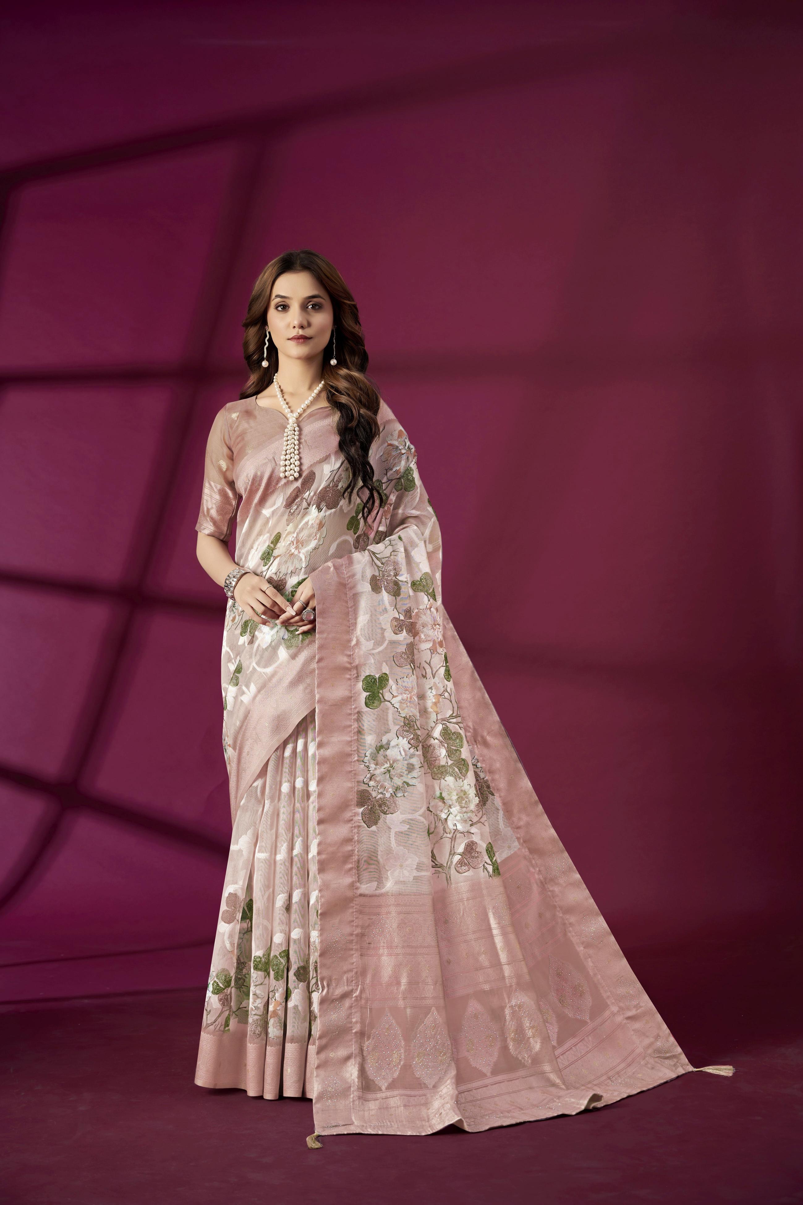 Pink Rich Silk Saree