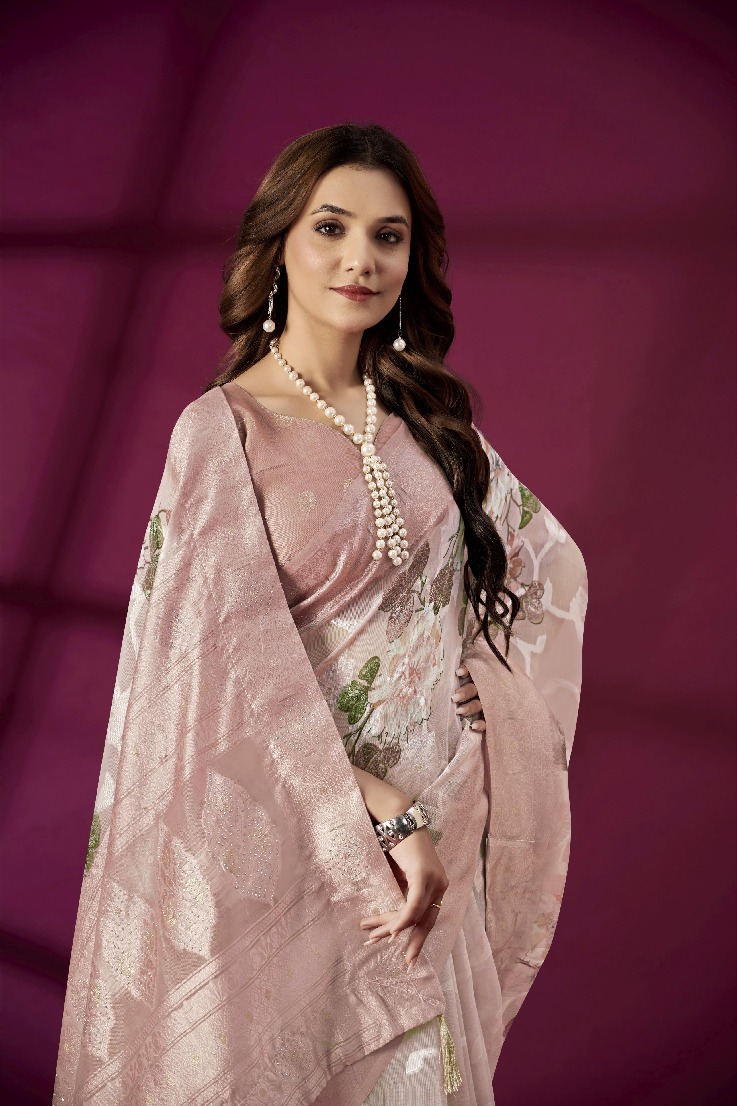 Pink Rich Silk Saree