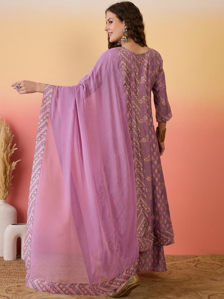 Pink Roman Silk Palazzo Suit — alternate view