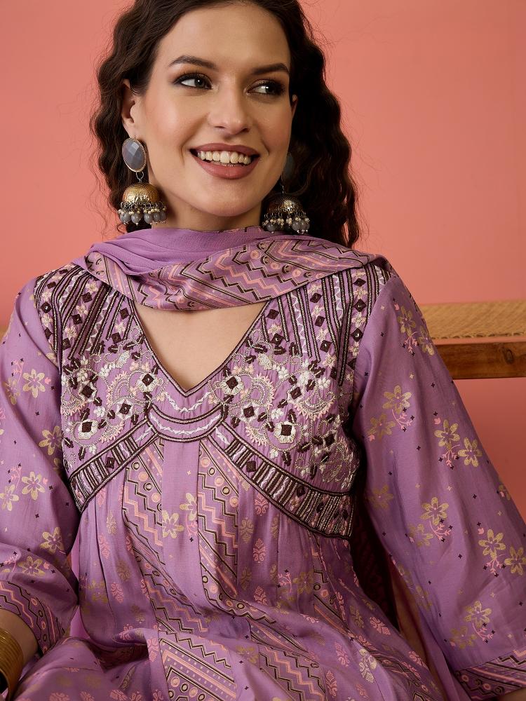 Pink Roman Silk Palazzo Suit