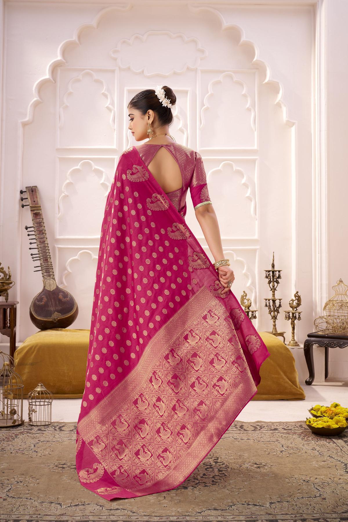 Pink Roop Silk Zari Designer Saree — alternate view