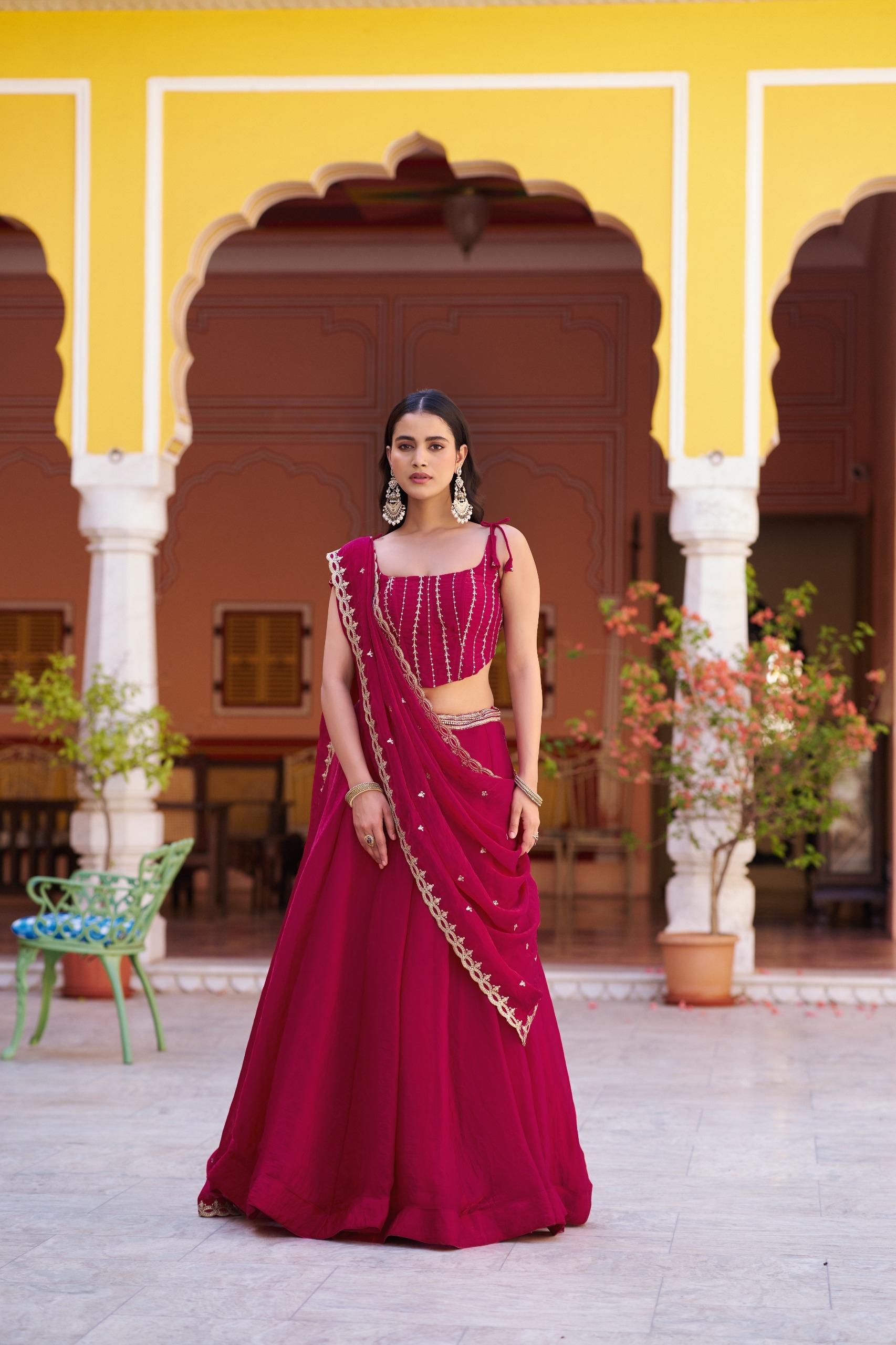 Pink Sequins Embroidered Fendy Silk Lehenga Choli