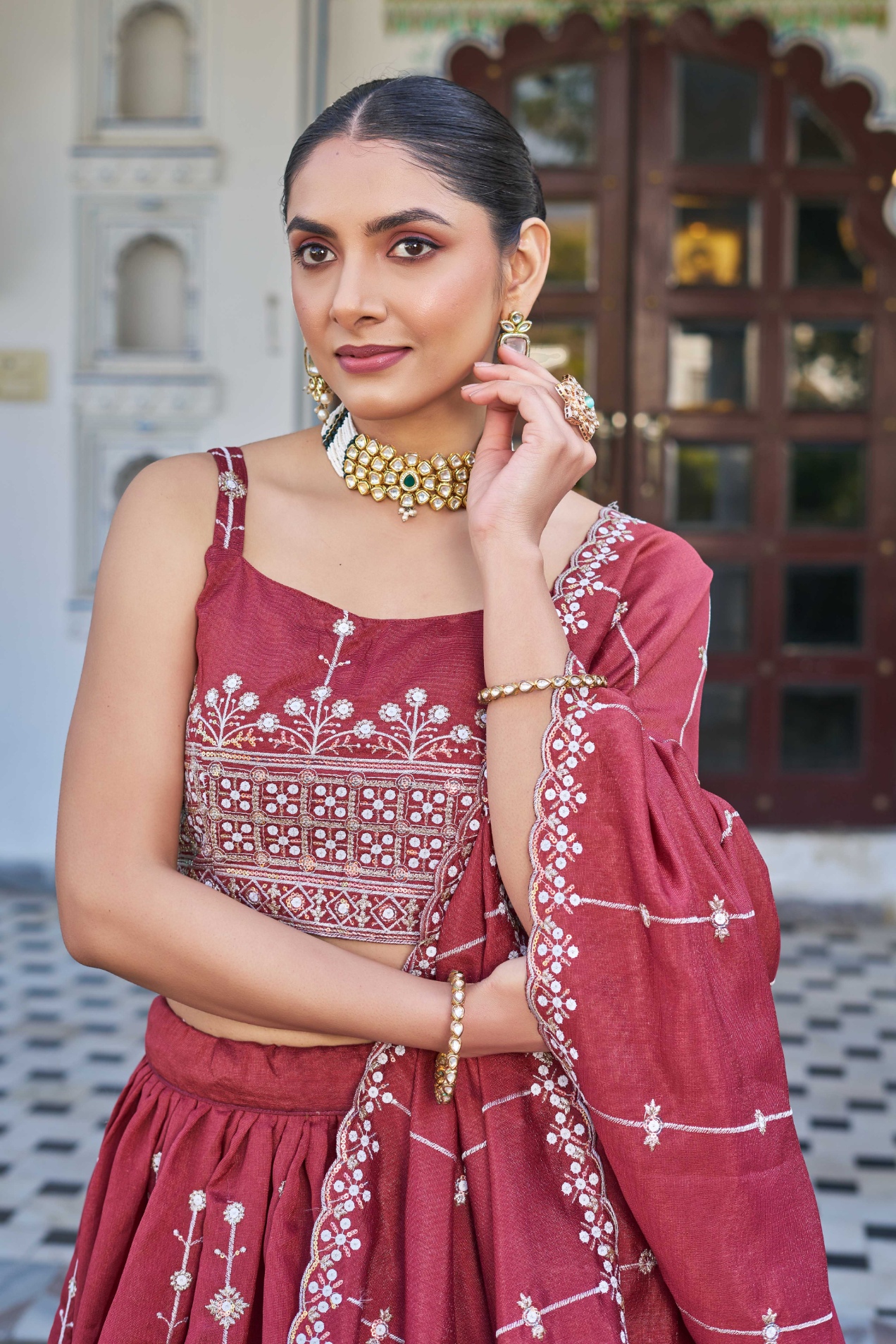 Pink Sequins Silk Designer Lehenga Choli