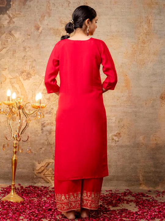 Pink Silk Blend Readymade Suits — alternate view
