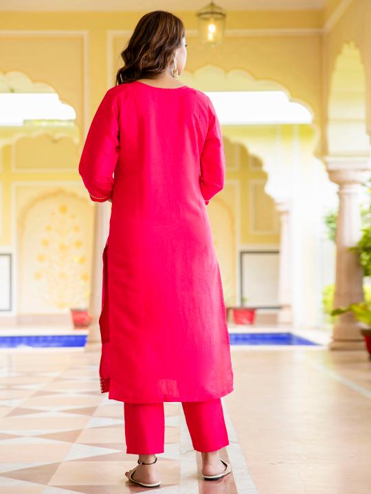 Pink Silk Blend Readymade Suits — alternate view