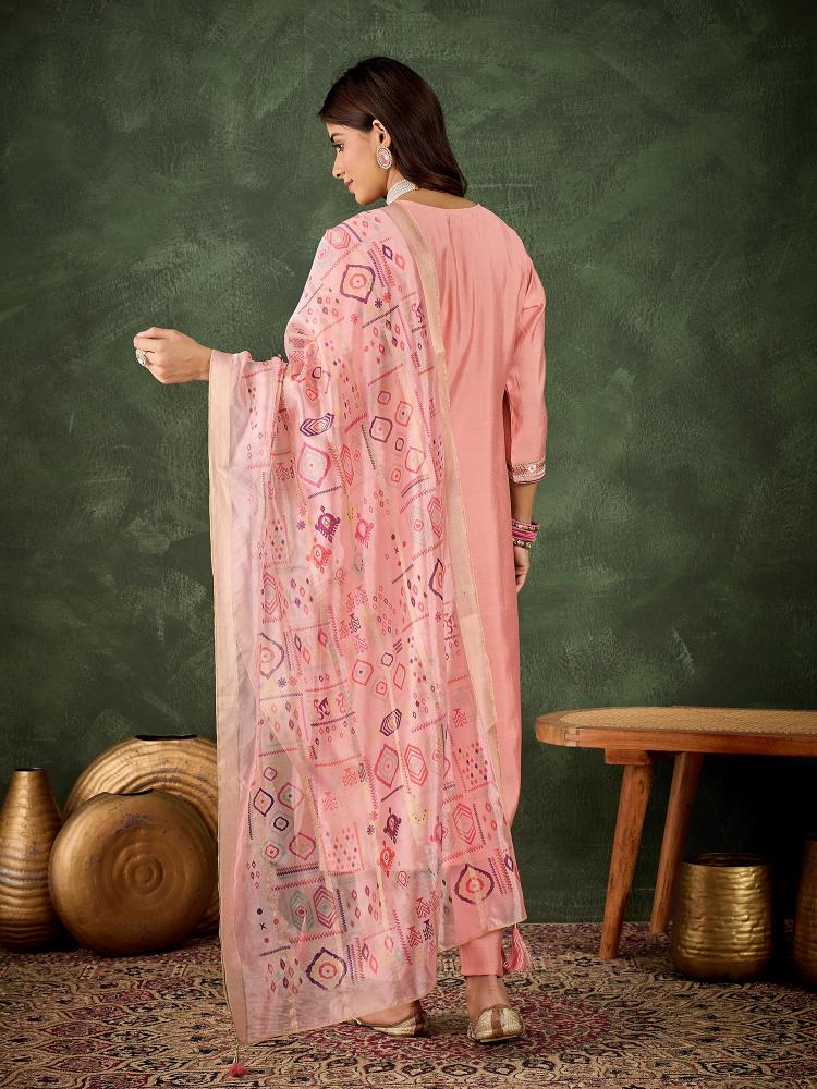Pink Silk Blend Salwar Suit — alternate view