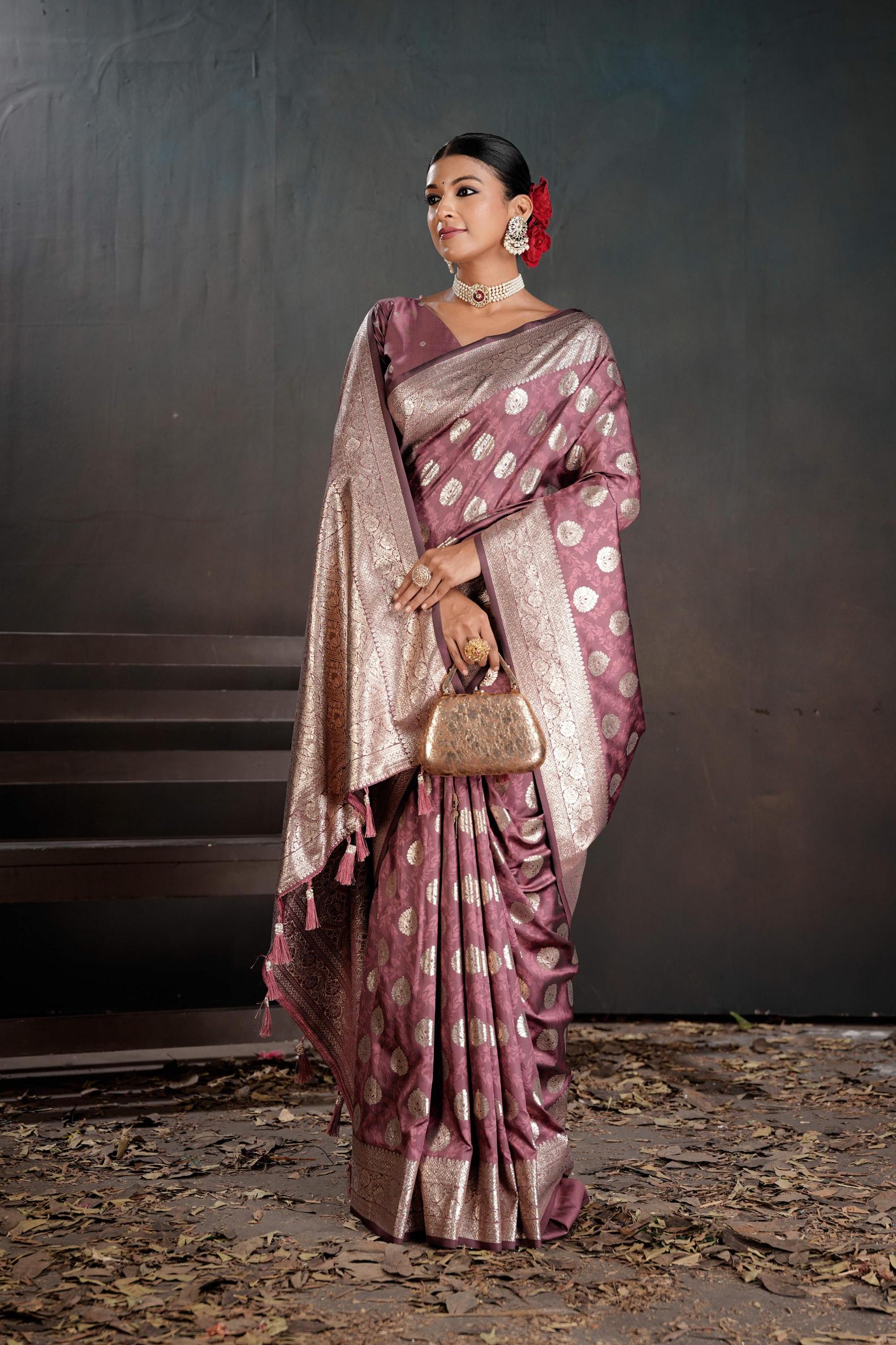 Pink Silk Jacquard work Saree
