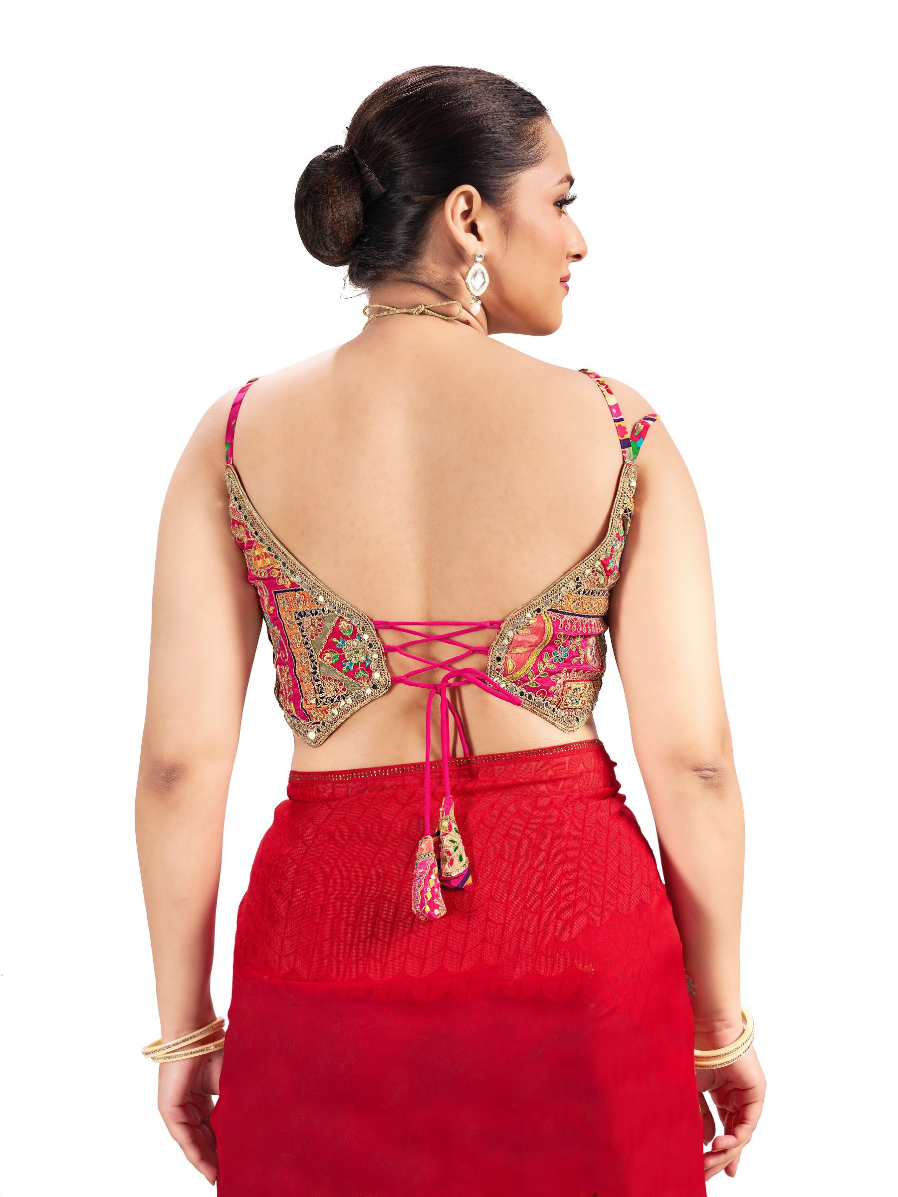 Pink Silk Readymade Blouse — alternate view