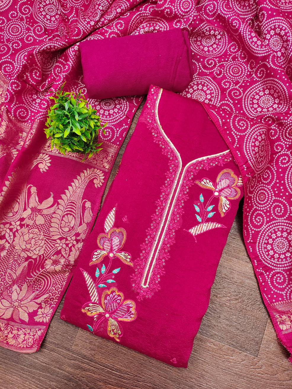 Pink Soft Georgette Floral Printed Salwar Suit