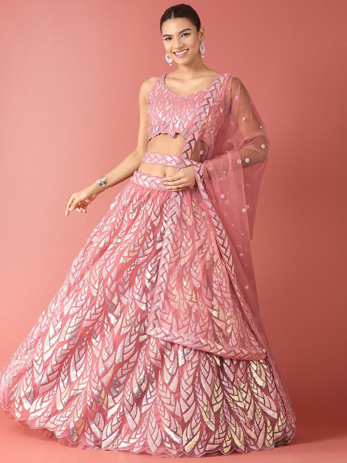 Pink Soft Net Lehenga Choli