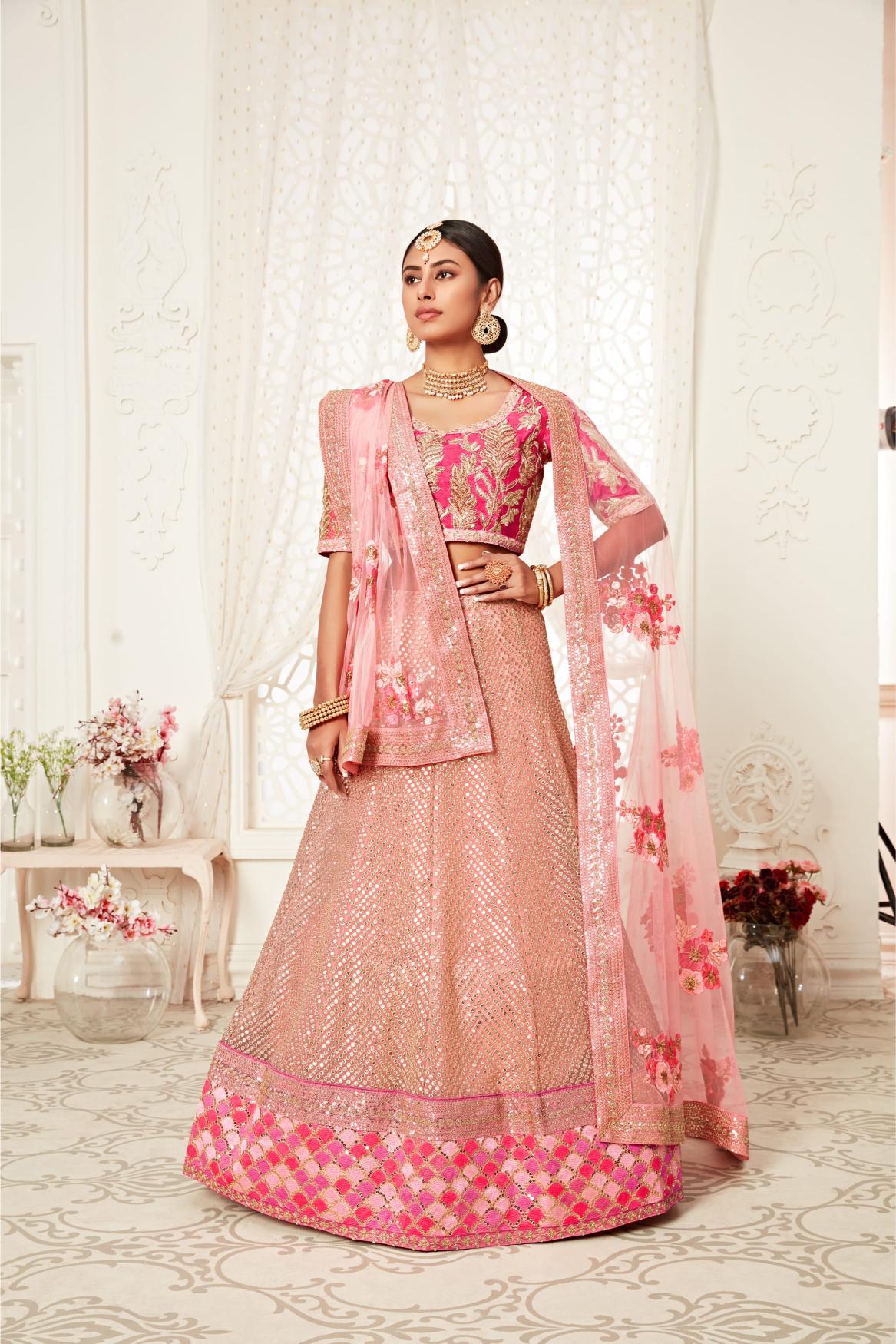 Pink Soft Net Lehenga Choli