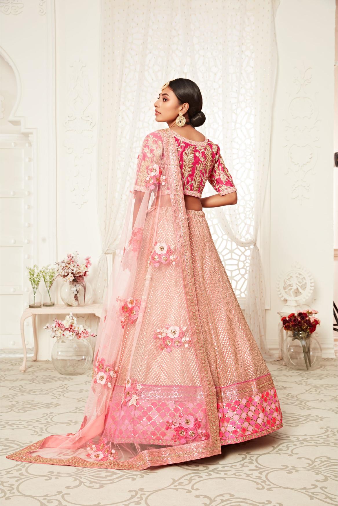 Pink Soft Net Lehenga Choli — alternate view