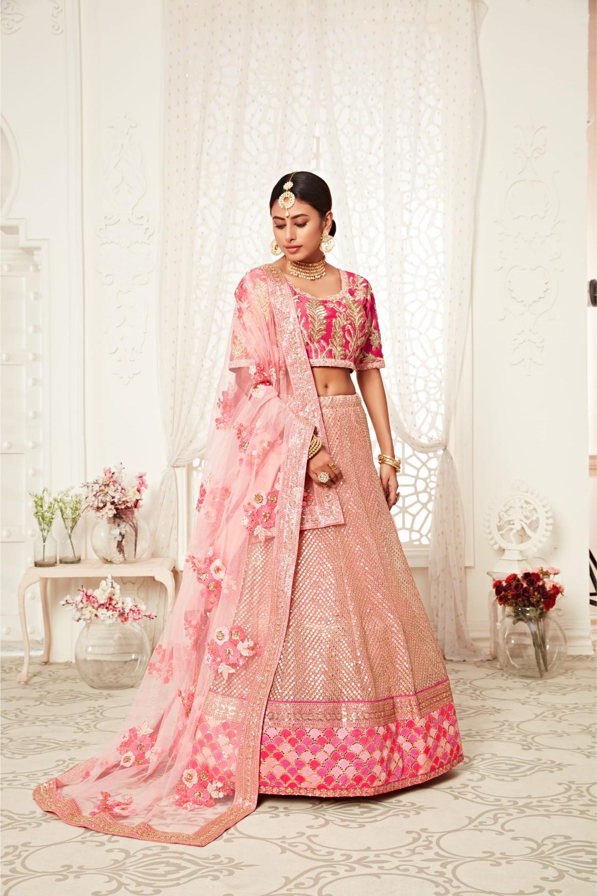 Pink Soft Net Lehenga Choli