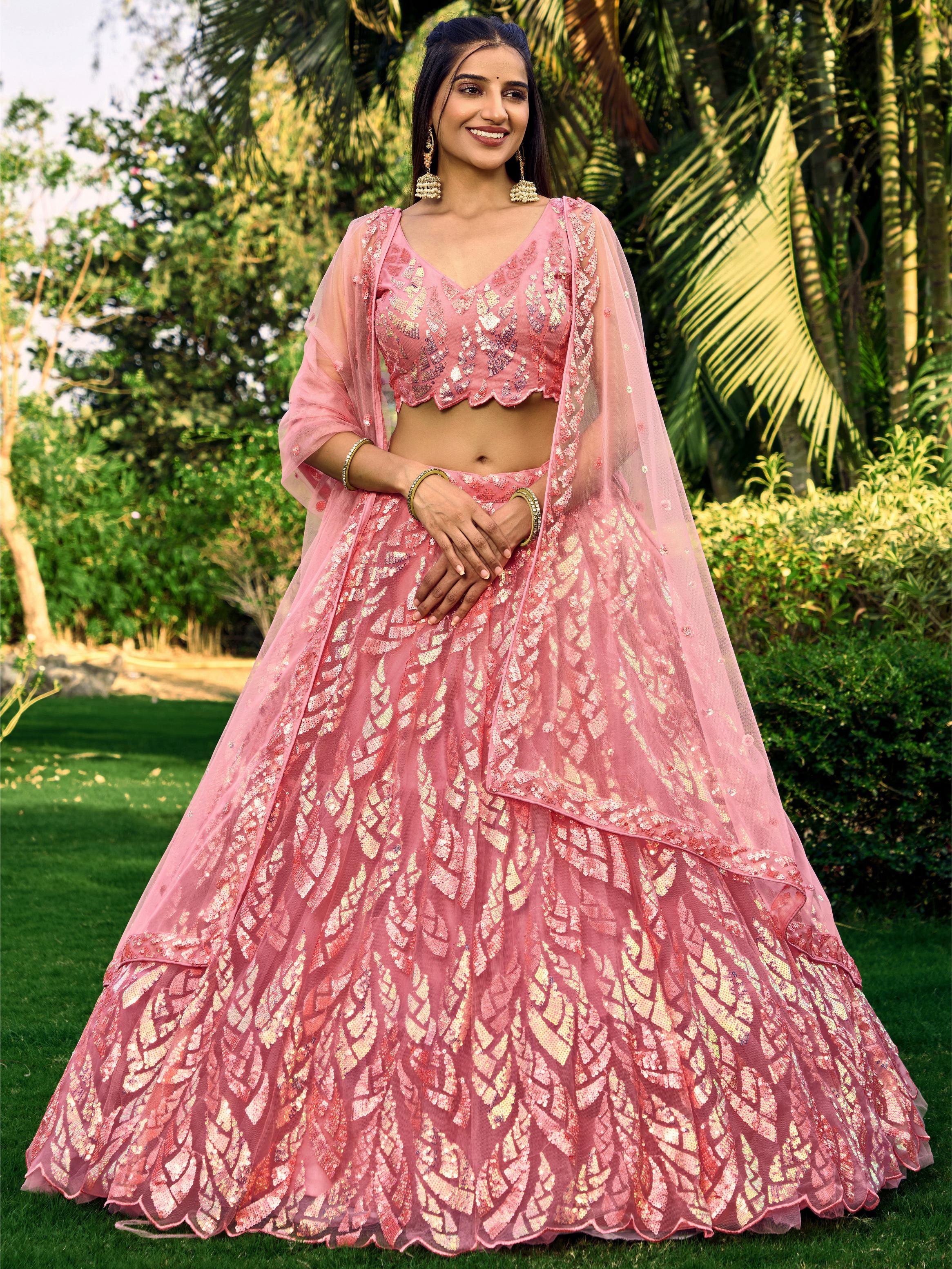 Pink Soft Net Lehenga Choli