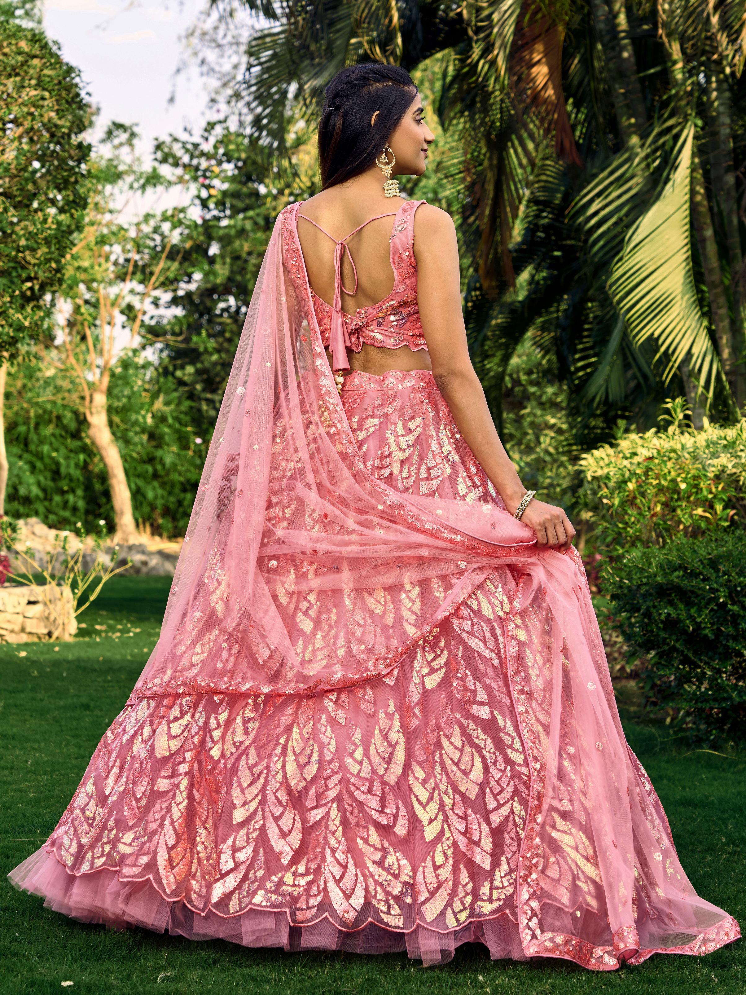 Pink Soft Net Lehenga Choli — alternate view