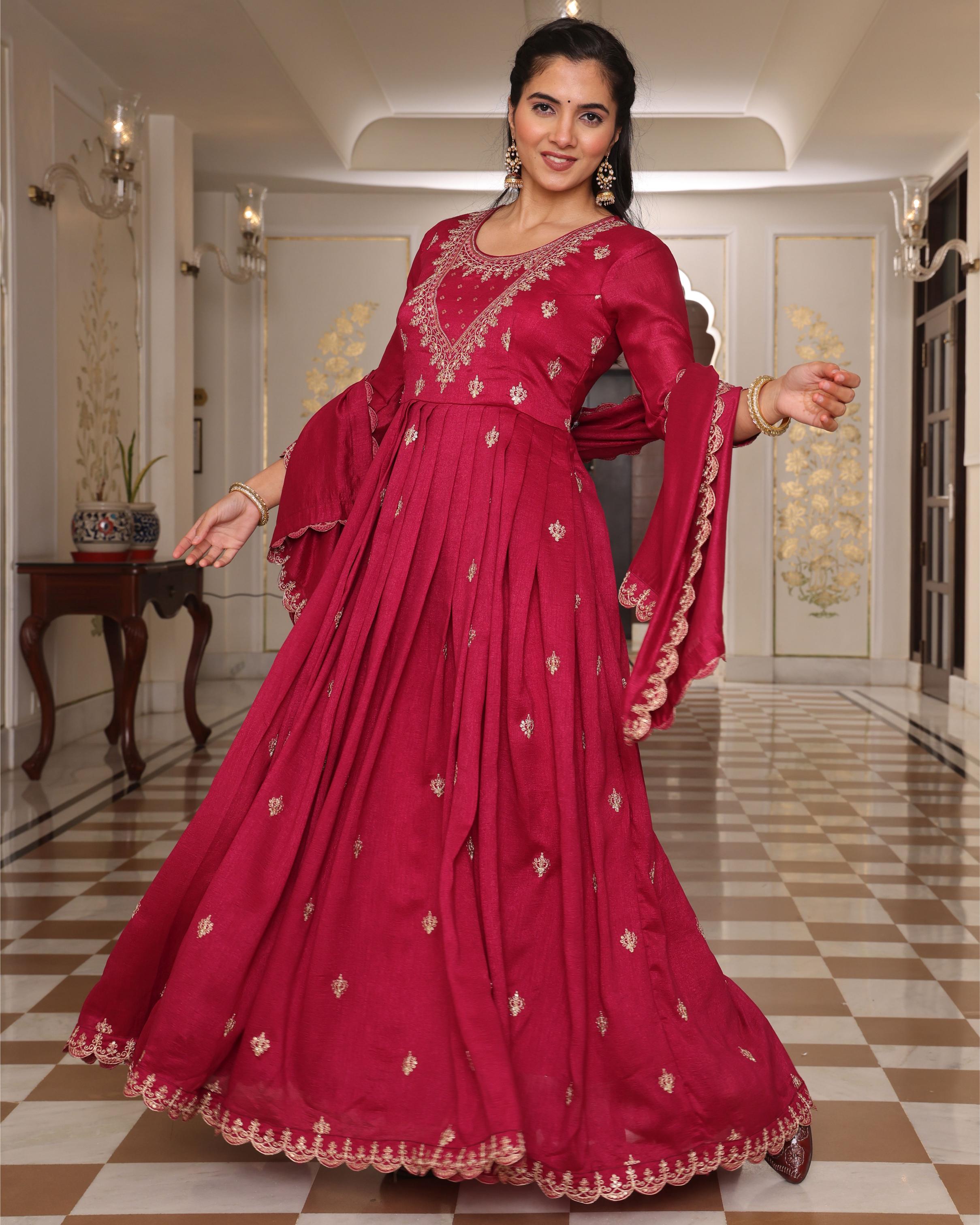 Pink Soft Silk Embroidered Readymade Suit