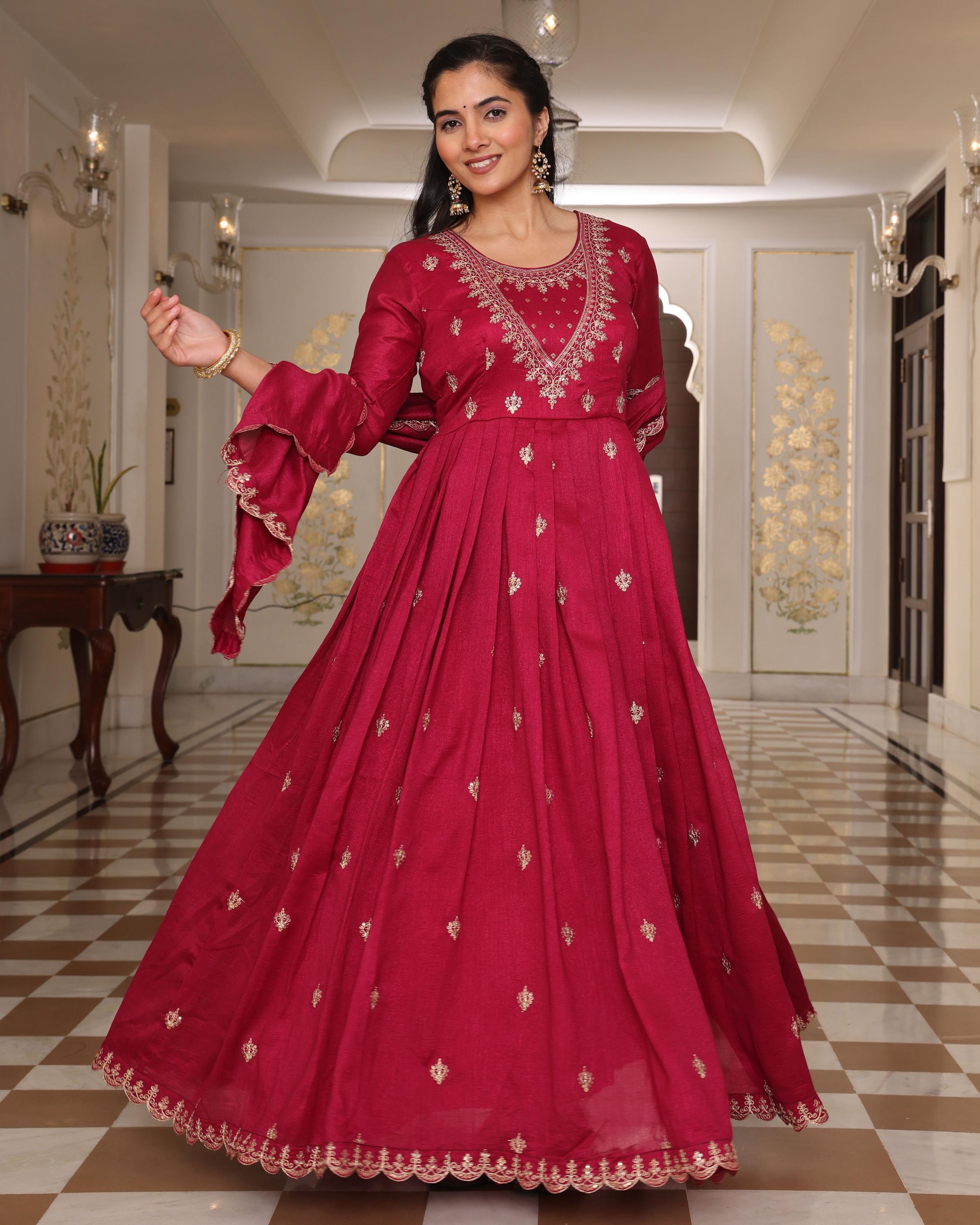 Pink Soft Silk Embroidered Readymade Suit