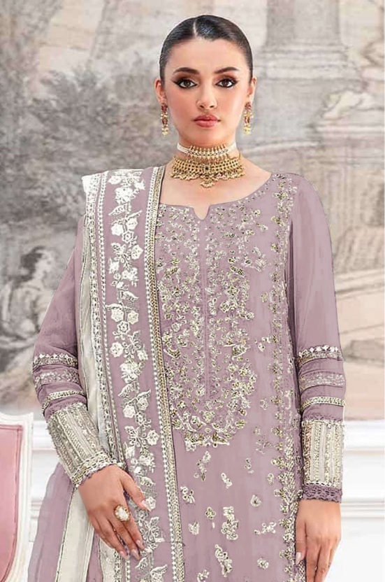 Pink Traditional Embroidered Crunchy Silk Salwar Suit — alternate view