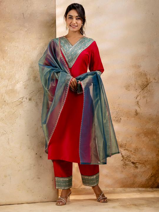 Pink Viscose Rayon Salwar Suit