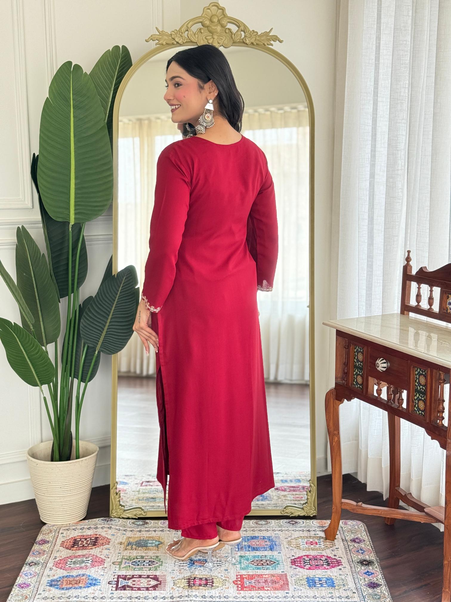 Pink Viscose Rayon Salwar Suit — alternate view