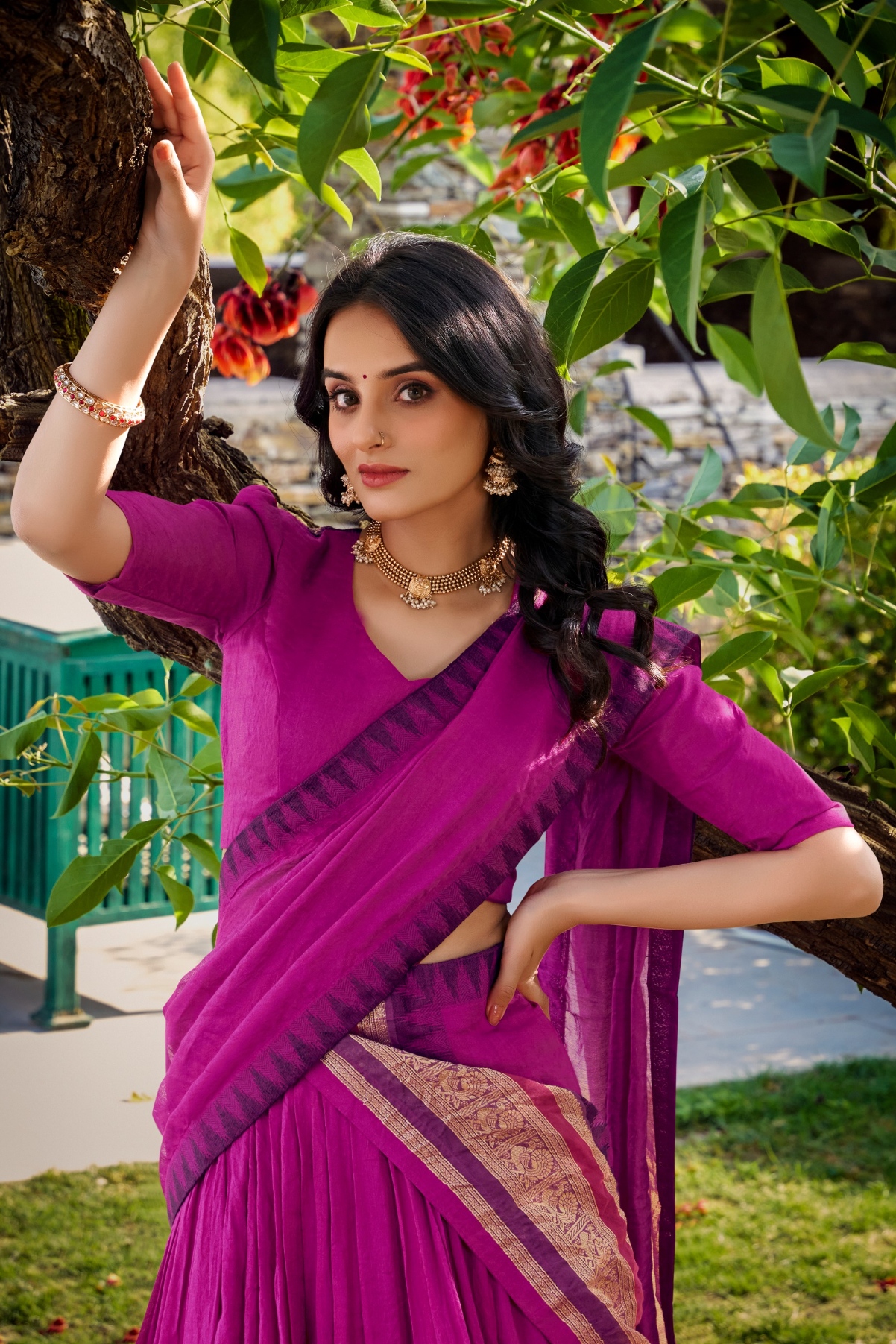 Pink Zari Chanderi Lehenga Choli — alternate view