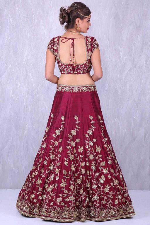Pinkish Red Bridal Lehenga Choli — alternate view