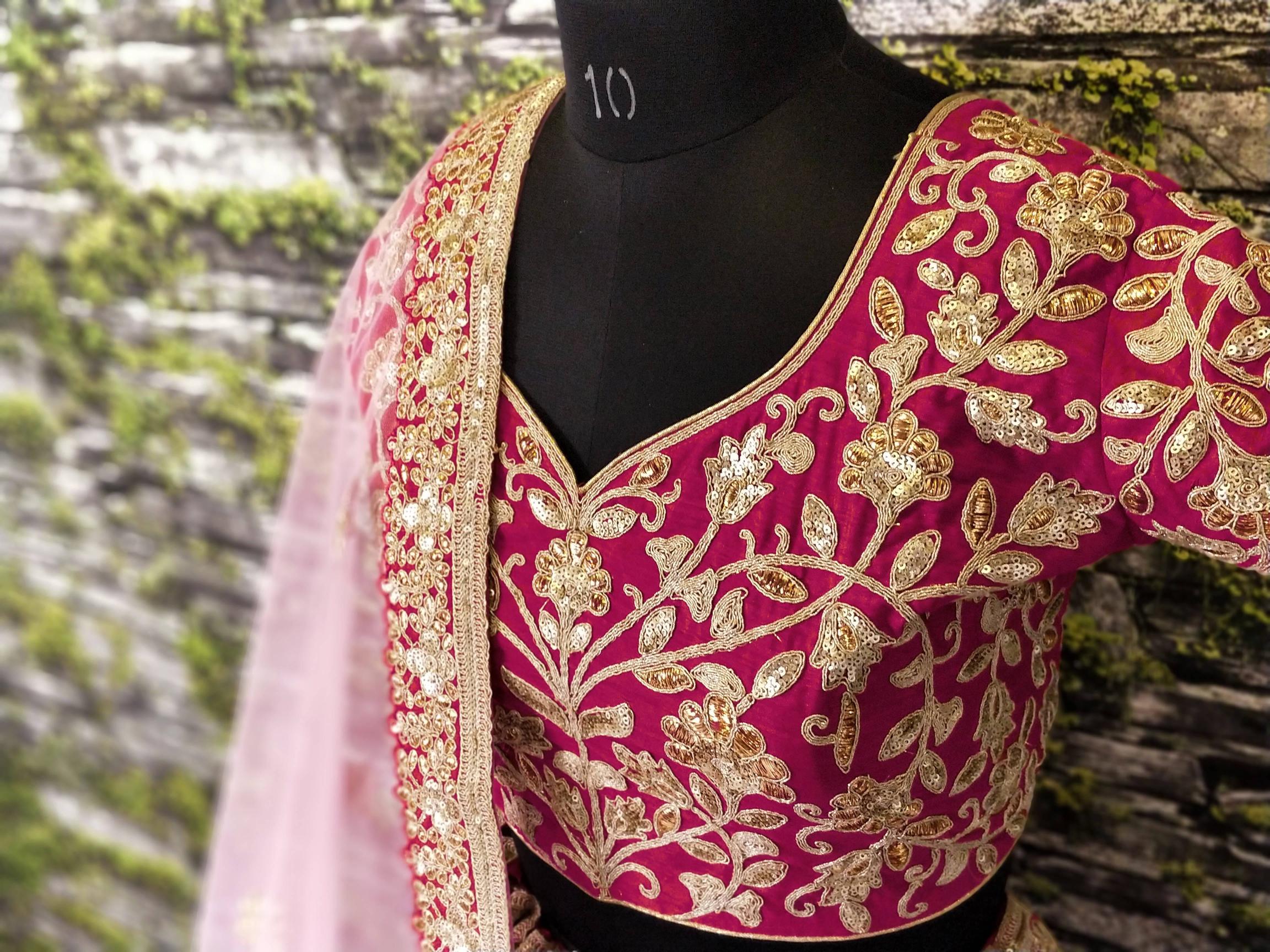 Pinkish Red Bridal Lehenga Choli