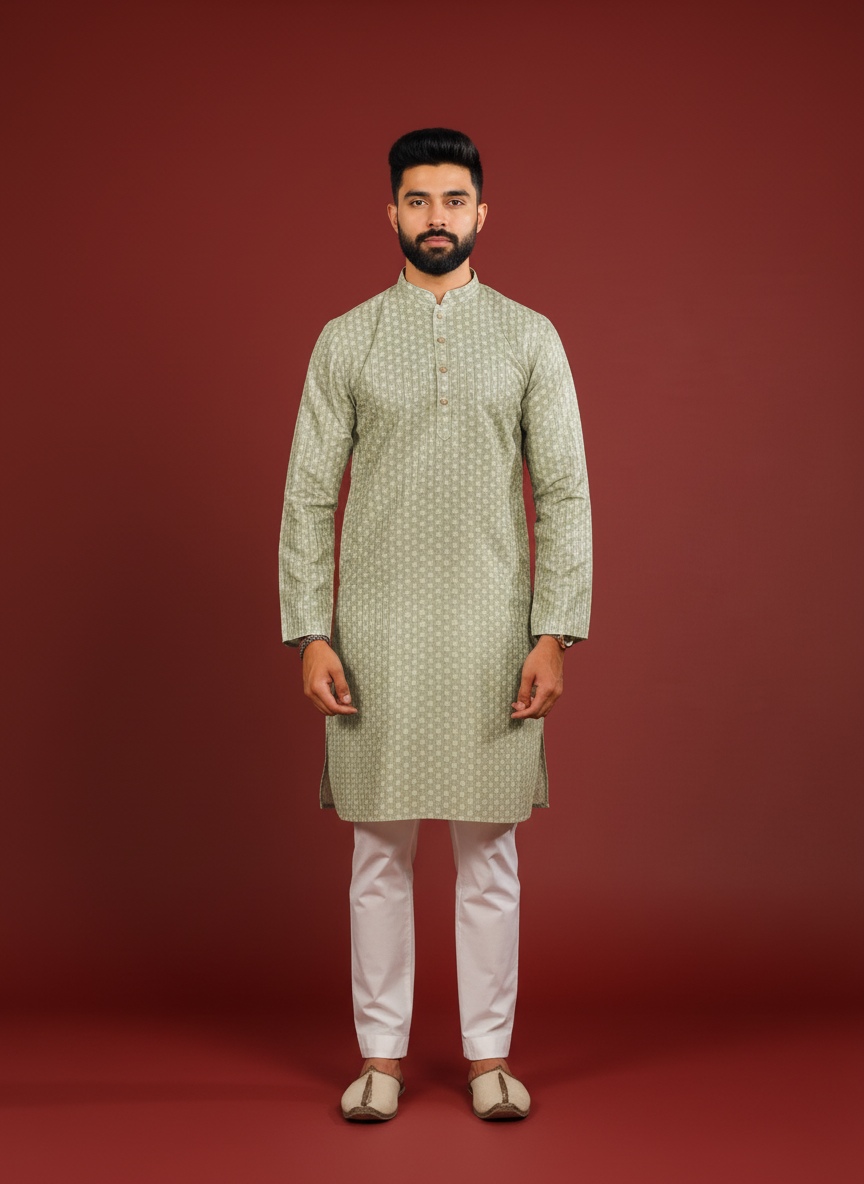Pista Art Silk Designer Kurta Pyjama