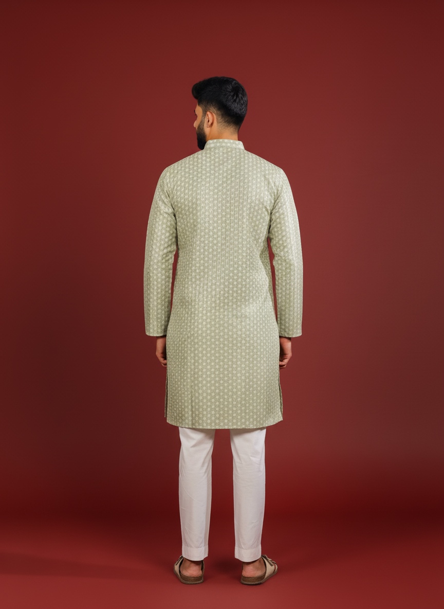 Pista Art Silk Designer Kurta Pyjama — alternate view
